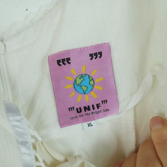 Unif Bobbin Dress Size XL Tiered Cottagecore Fairy Dollette Milkmaid Dainty Midi - Picture 8 of 14